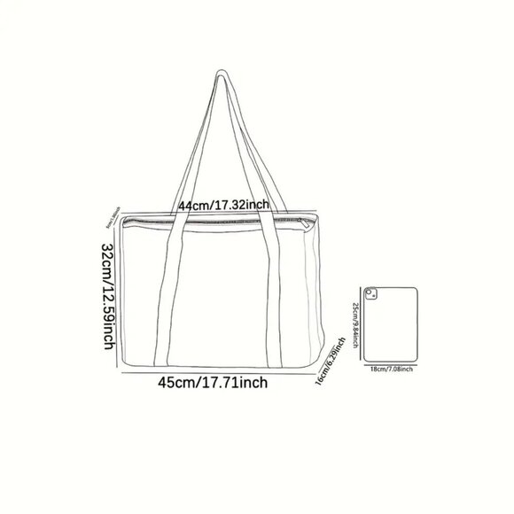 Large Capacity Polyester Tote Bag with Red Heart Leopard Print - Picture 5 of 5